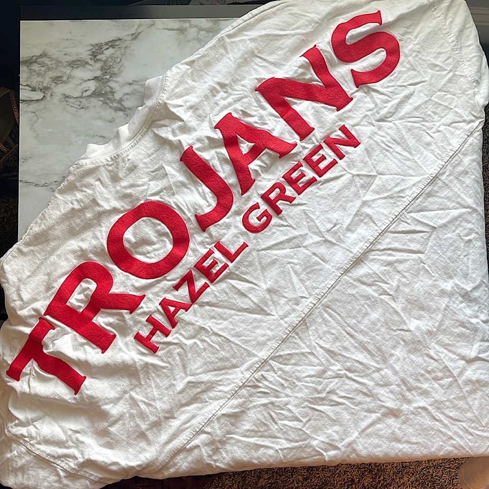 Plain White Spirit Shirt, long sleeves HAZEL GREEN HIGH SCHOOL. Oversized fit, M